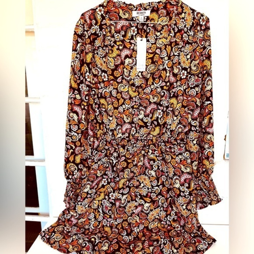 BB Dakota by Steve Madden Petal‎ Paisley Mini Dress Size L NWT